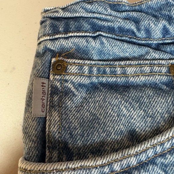 Men’s Carhartt Relaxed Fit Blue Jeans Durable Denim Style 46x30 - Picture 2 of 8